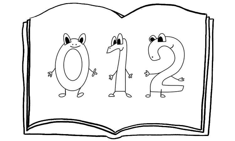 Number books Coloring pages