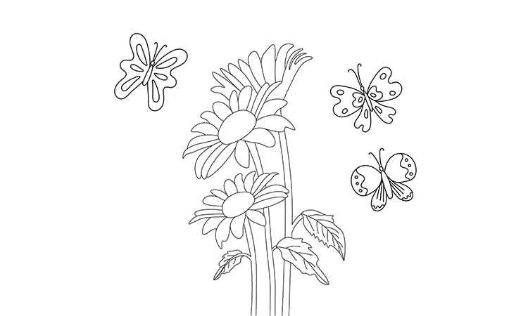 Relaxing Sunflower coloring pages