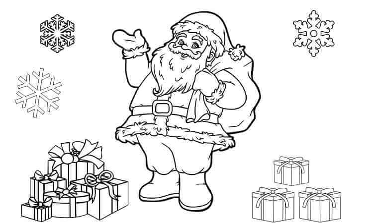 Santa with Gifts coloring pages