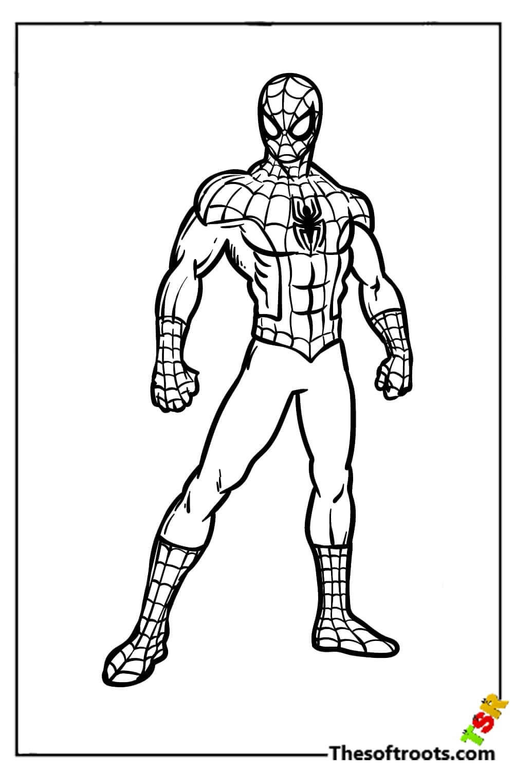 Simple Spiderman coloring pages