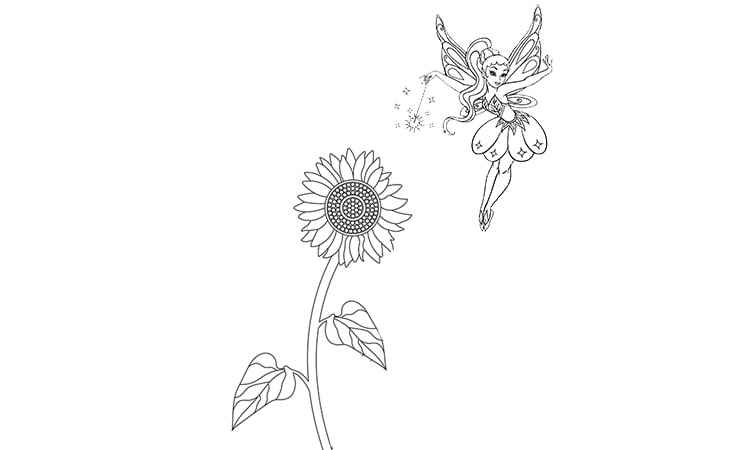 Sunflower Fairy coloring pages