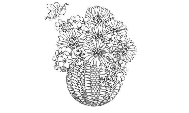 Sunflower cluster coloring pages