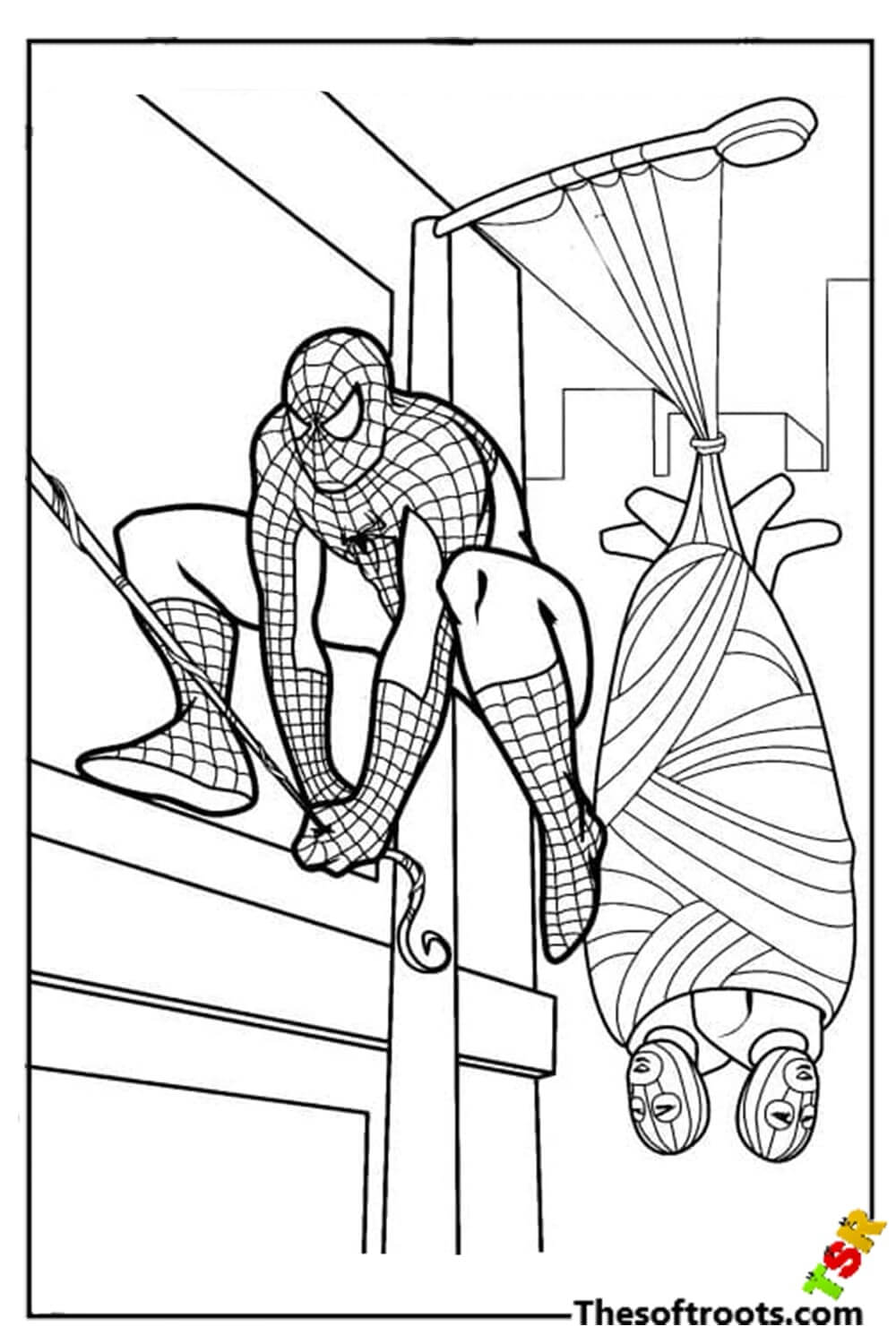 Thief and Spiderman coloring pages