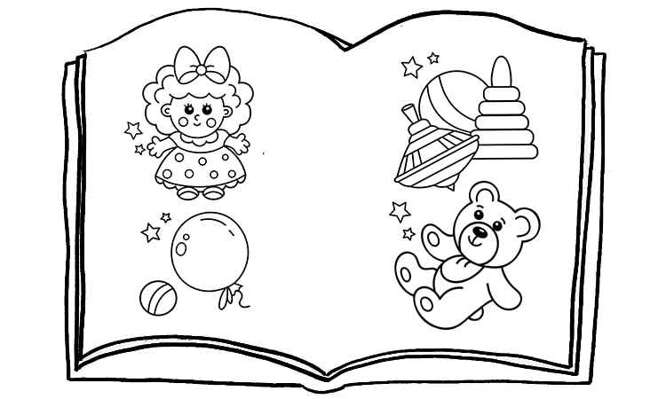 Toys Books coloring book