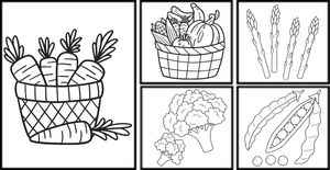 Vegetables coloring pages