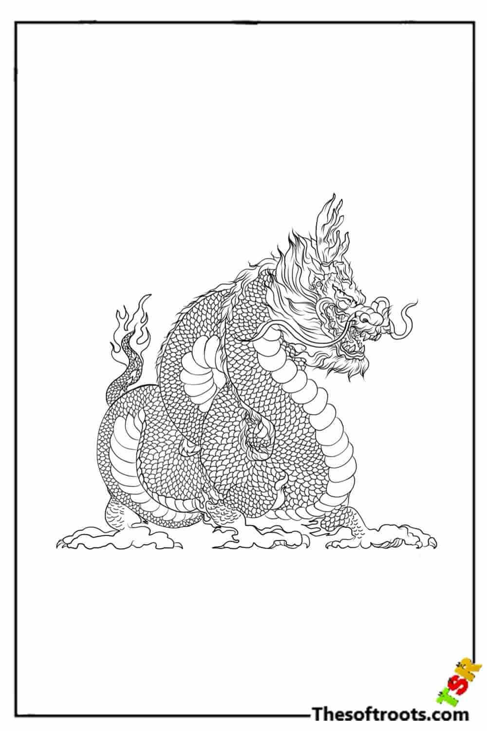 Adult Chinese Dragon coloring pages