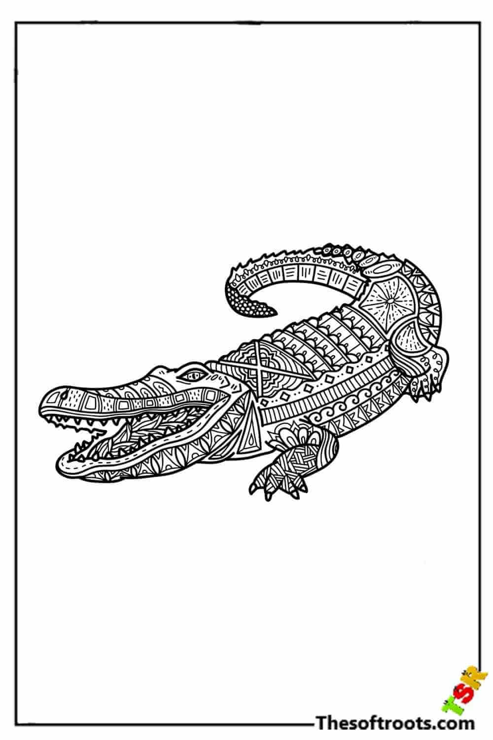 Adult Crocodile coloring pages