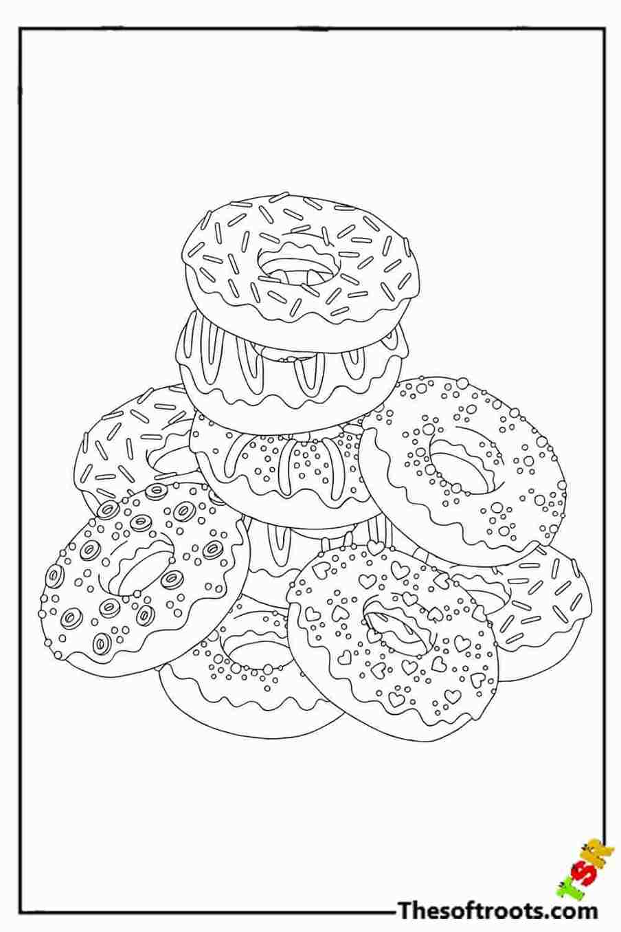 Adult Donut coloring pages