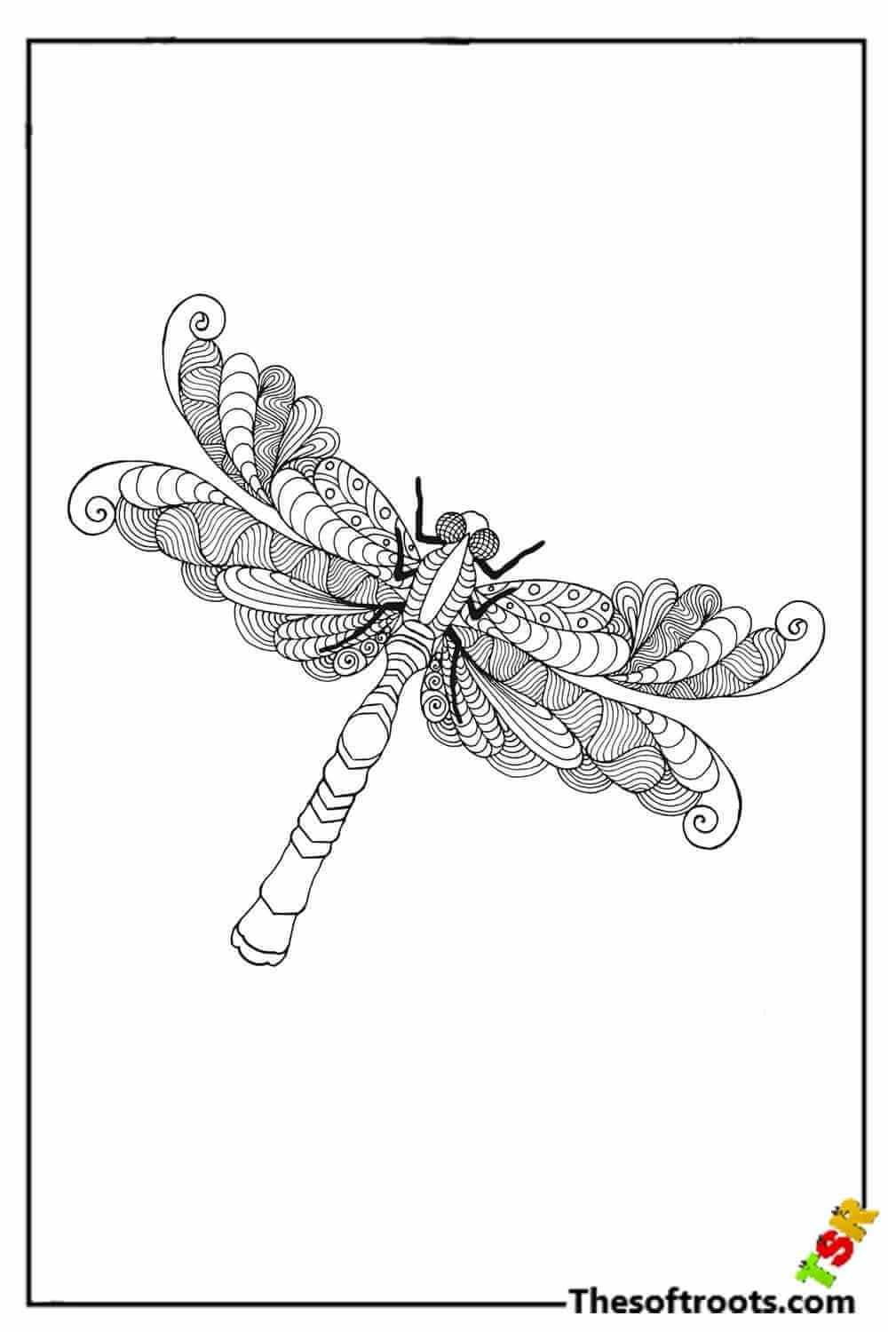 Adult Dragonfly coloring pages