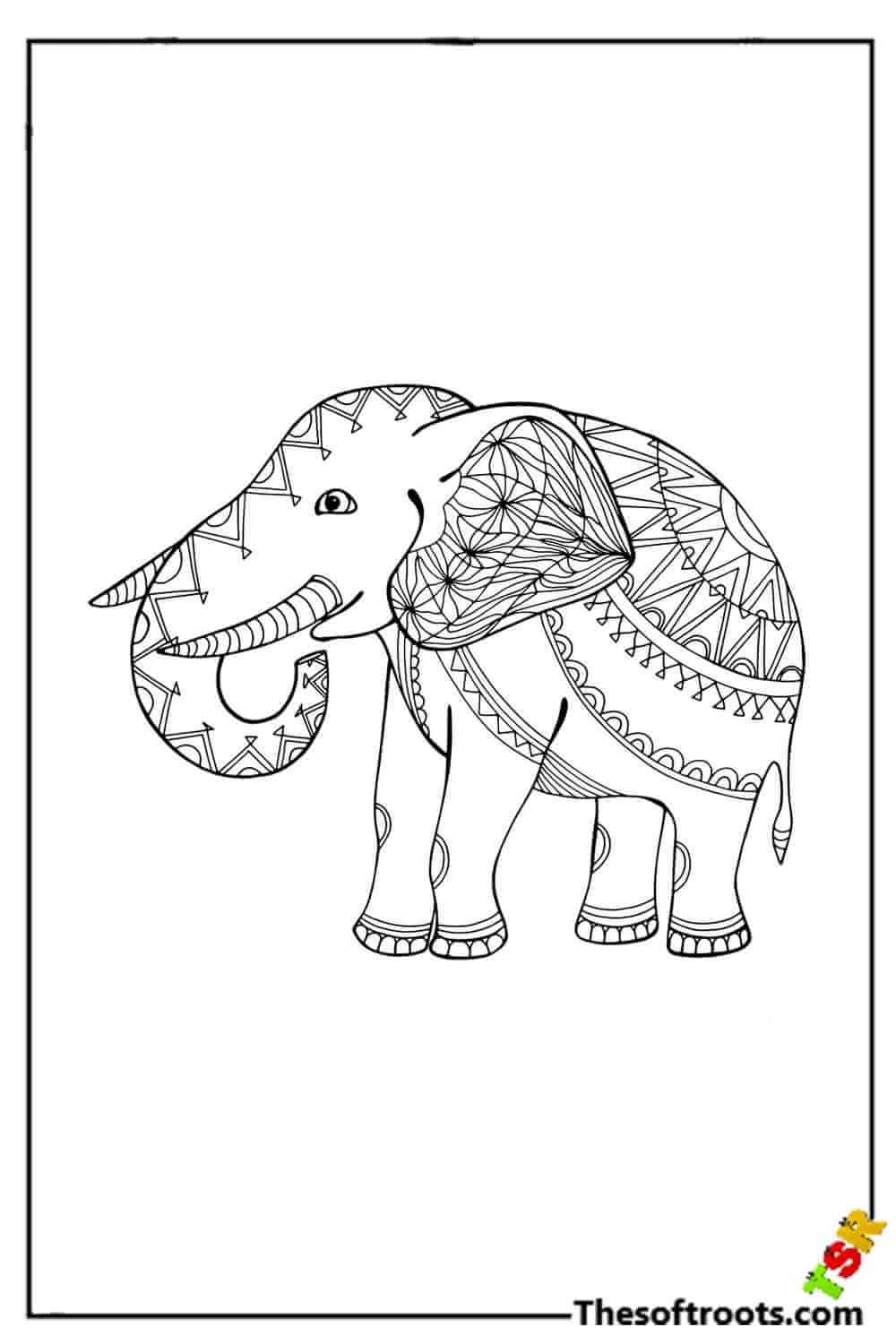 Adult Elephant Coloring pages