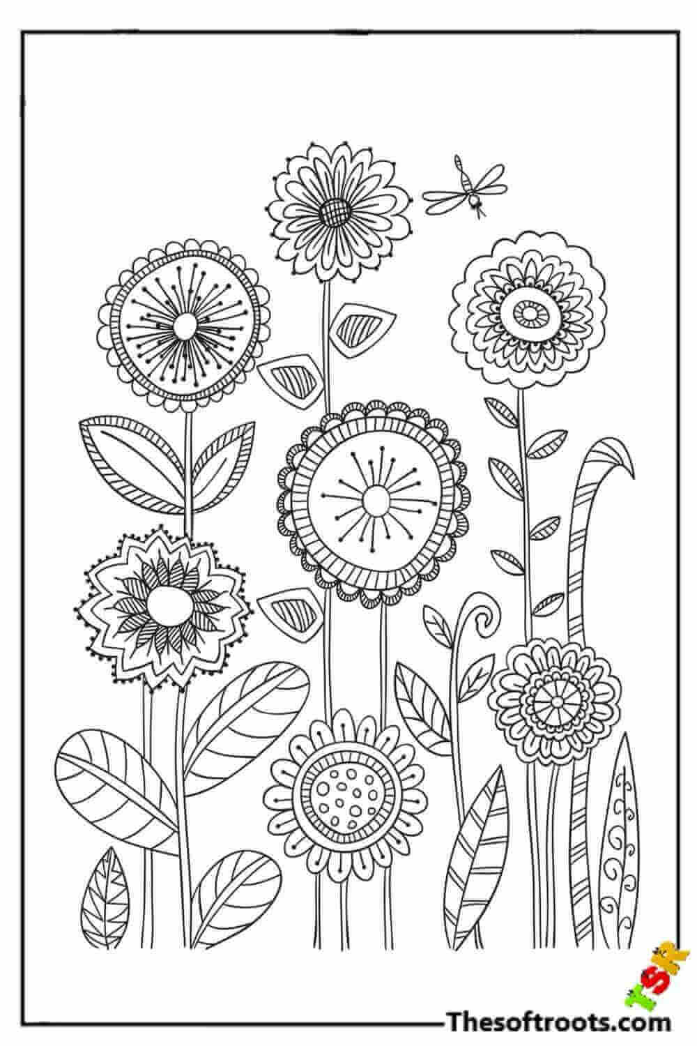 Adult Flower Garden coloring pages