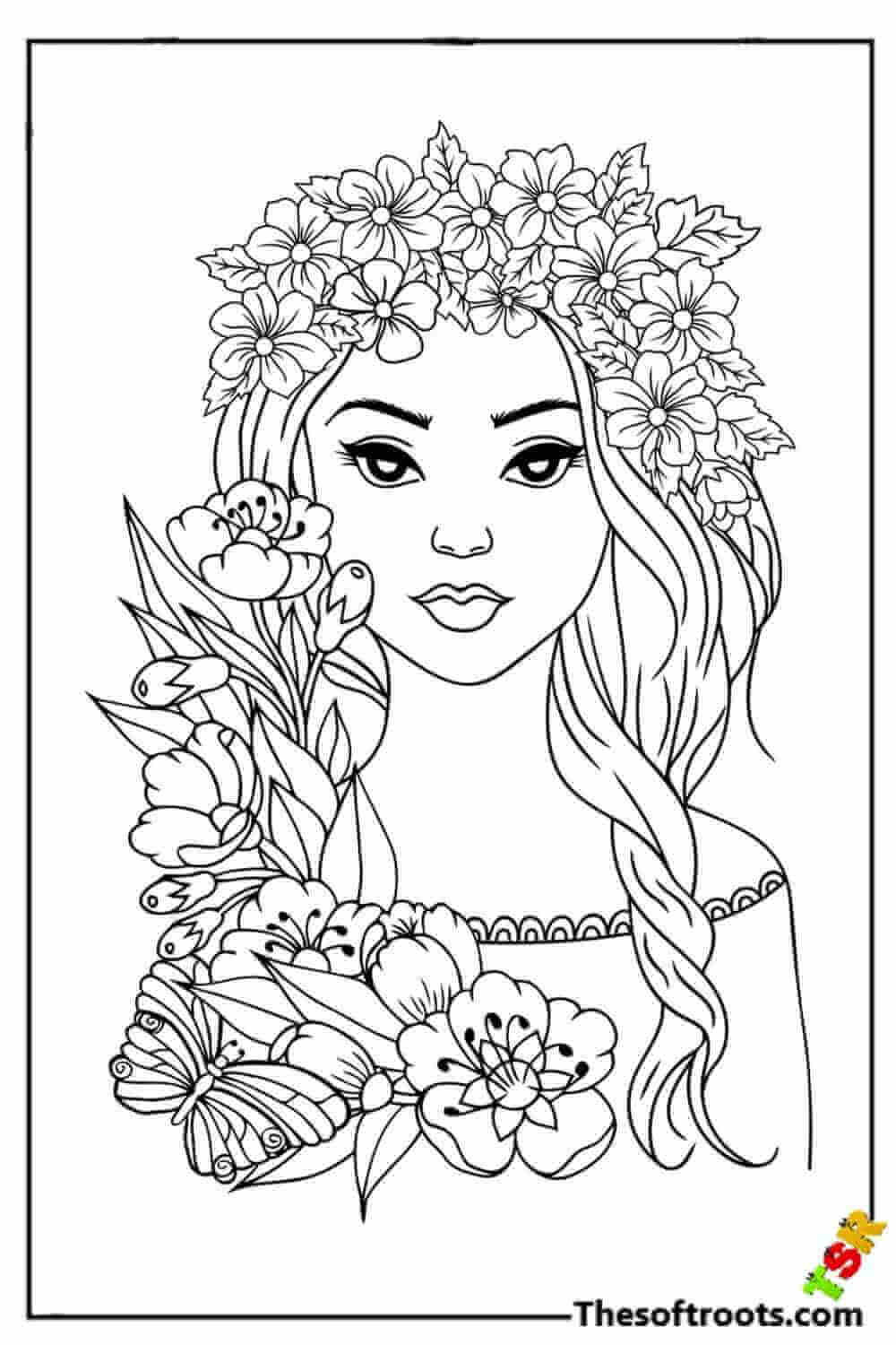 Adult Girl Coloring pages