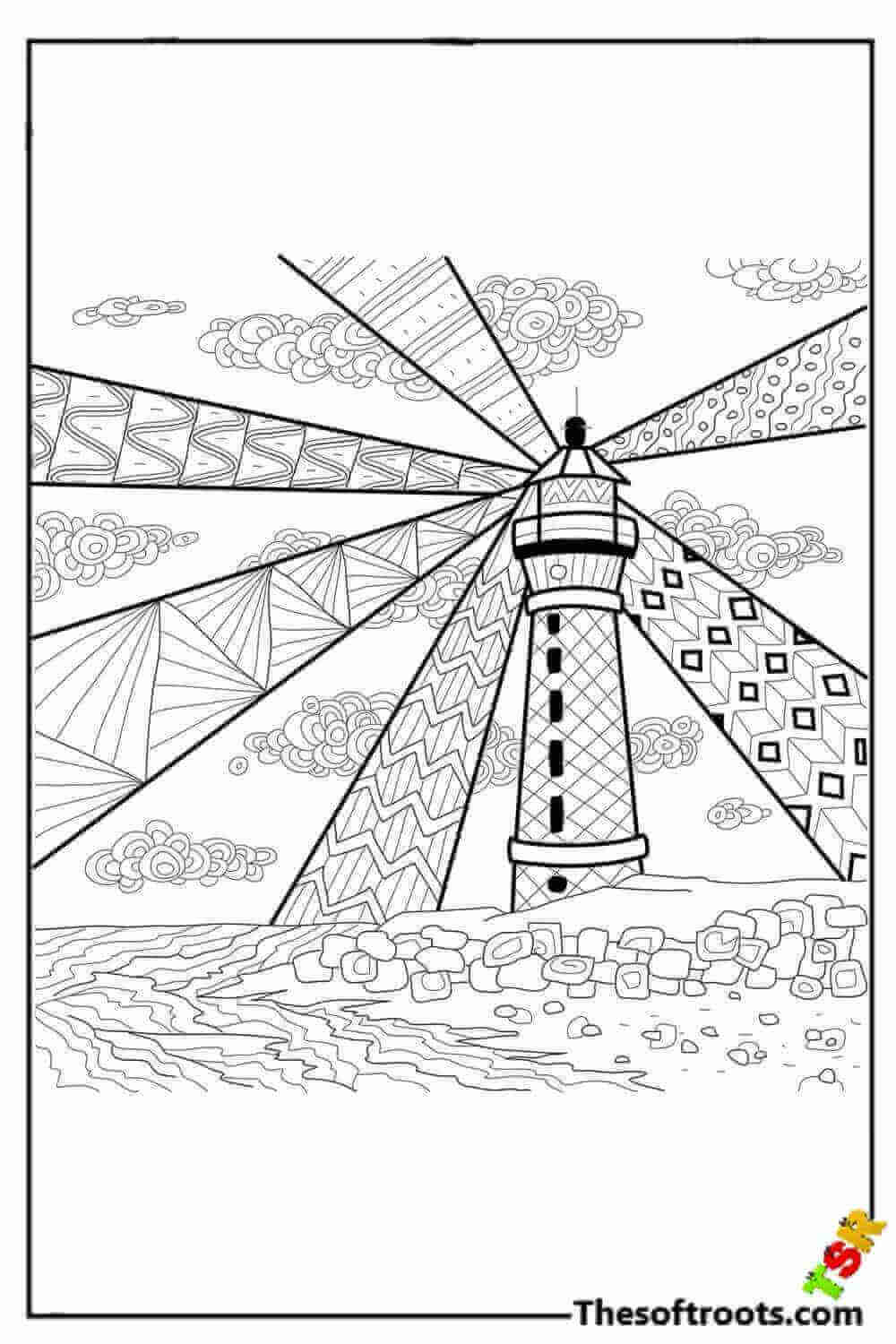 Adult Lighthouse coloring pages
