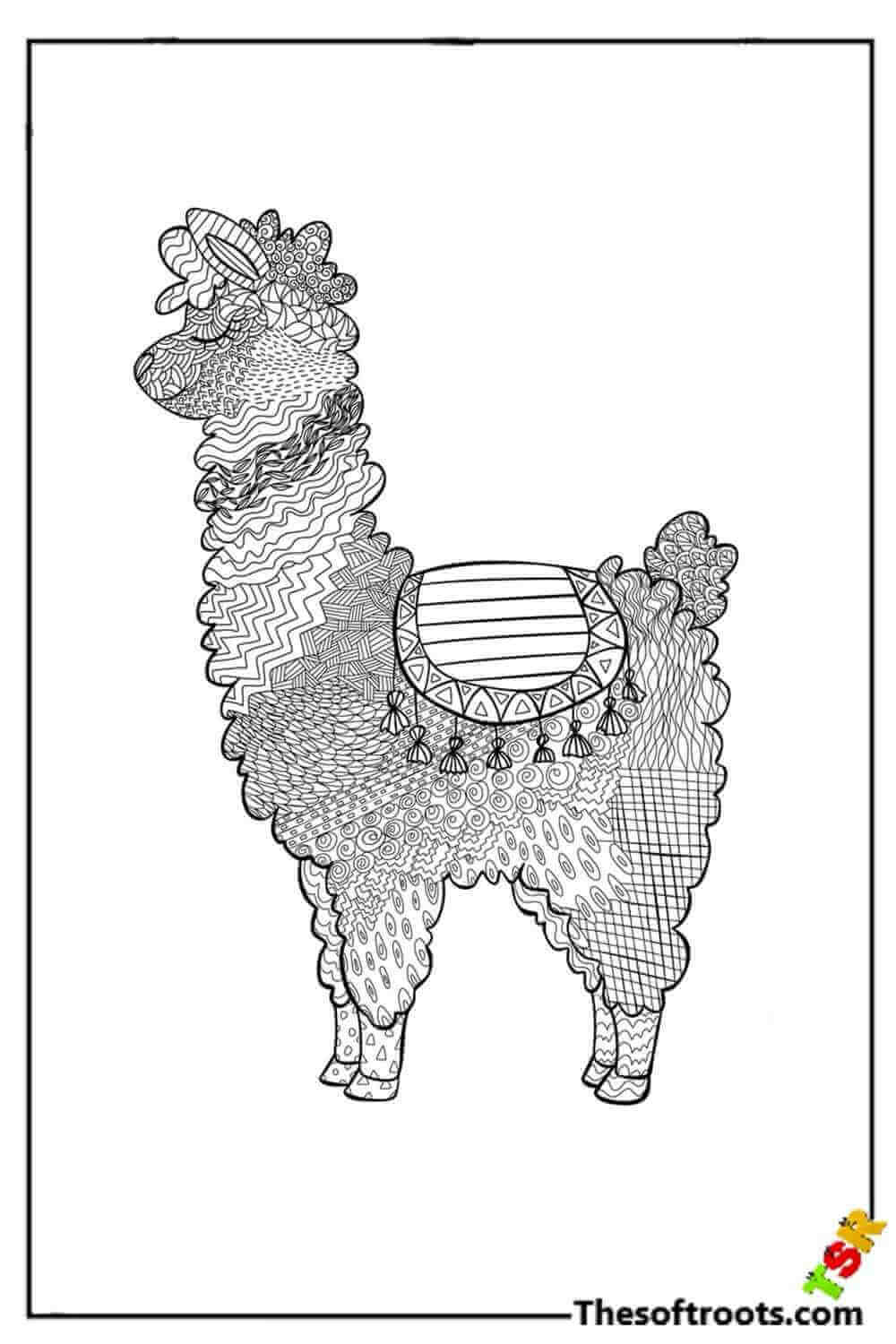 Adult Llama Coloring pages