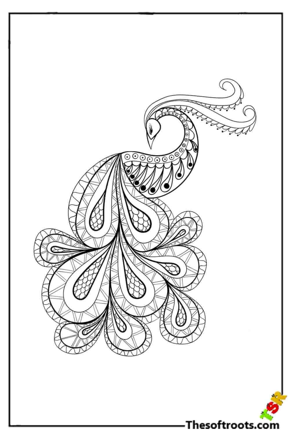 Adult Peacock coloring pages