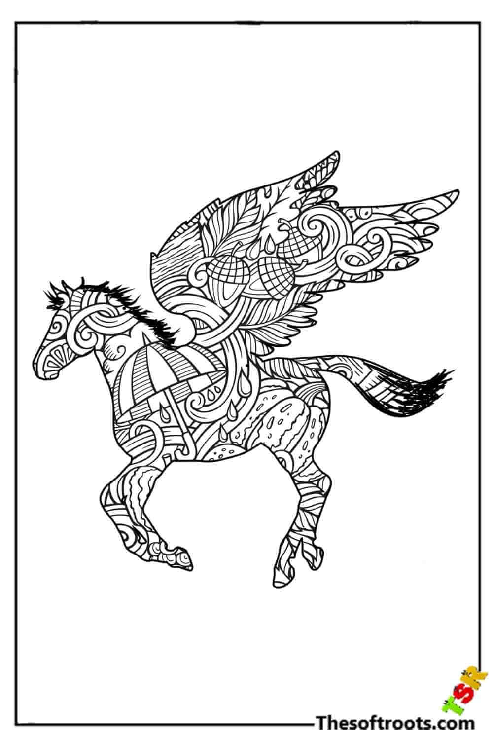Adult Pegasus Coloring pages