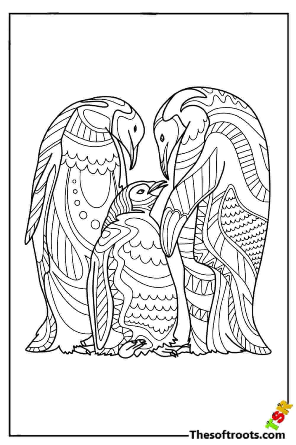 Adult Penguin coloring pages