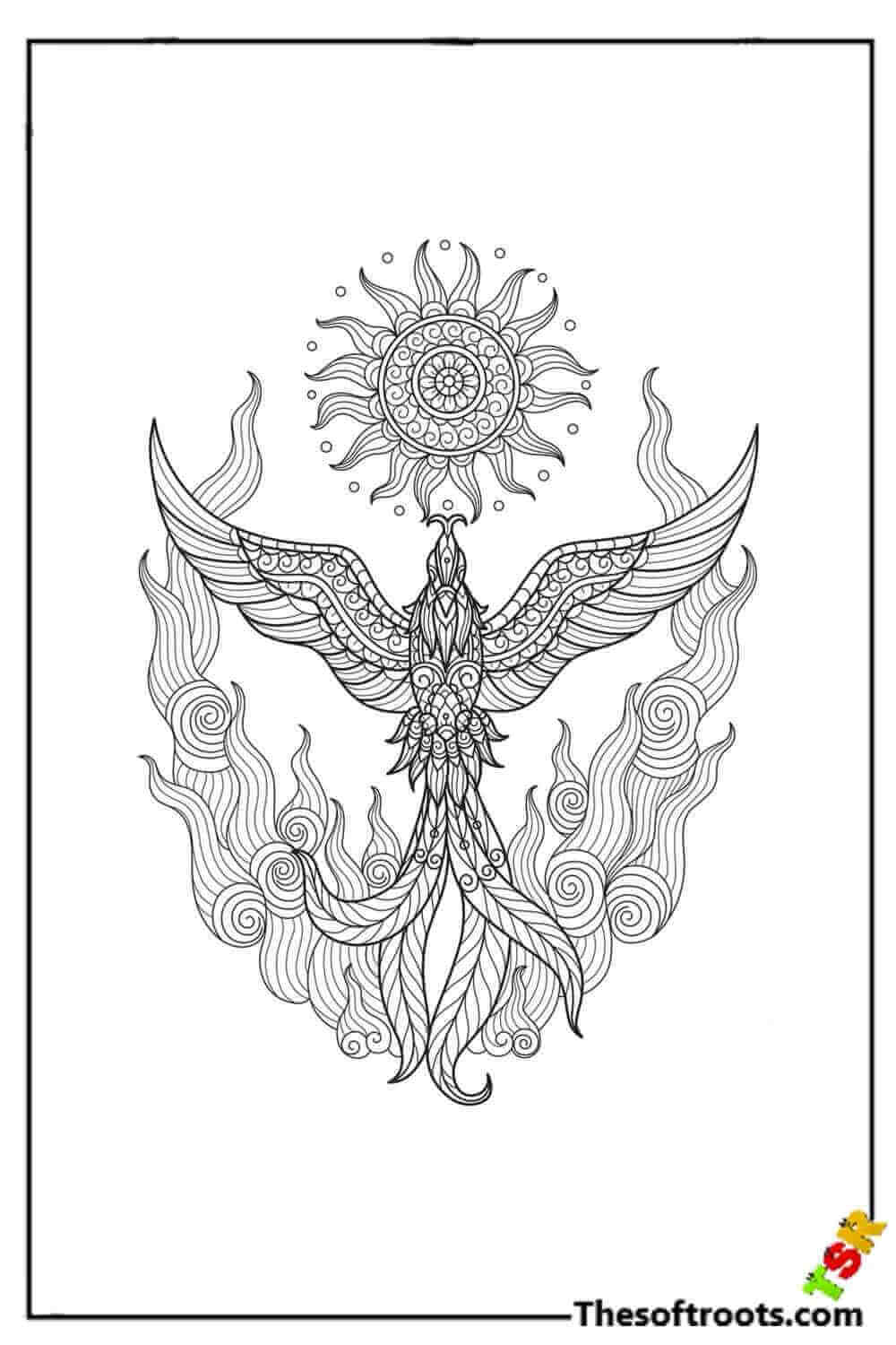 Adult Phonix Coloring pages