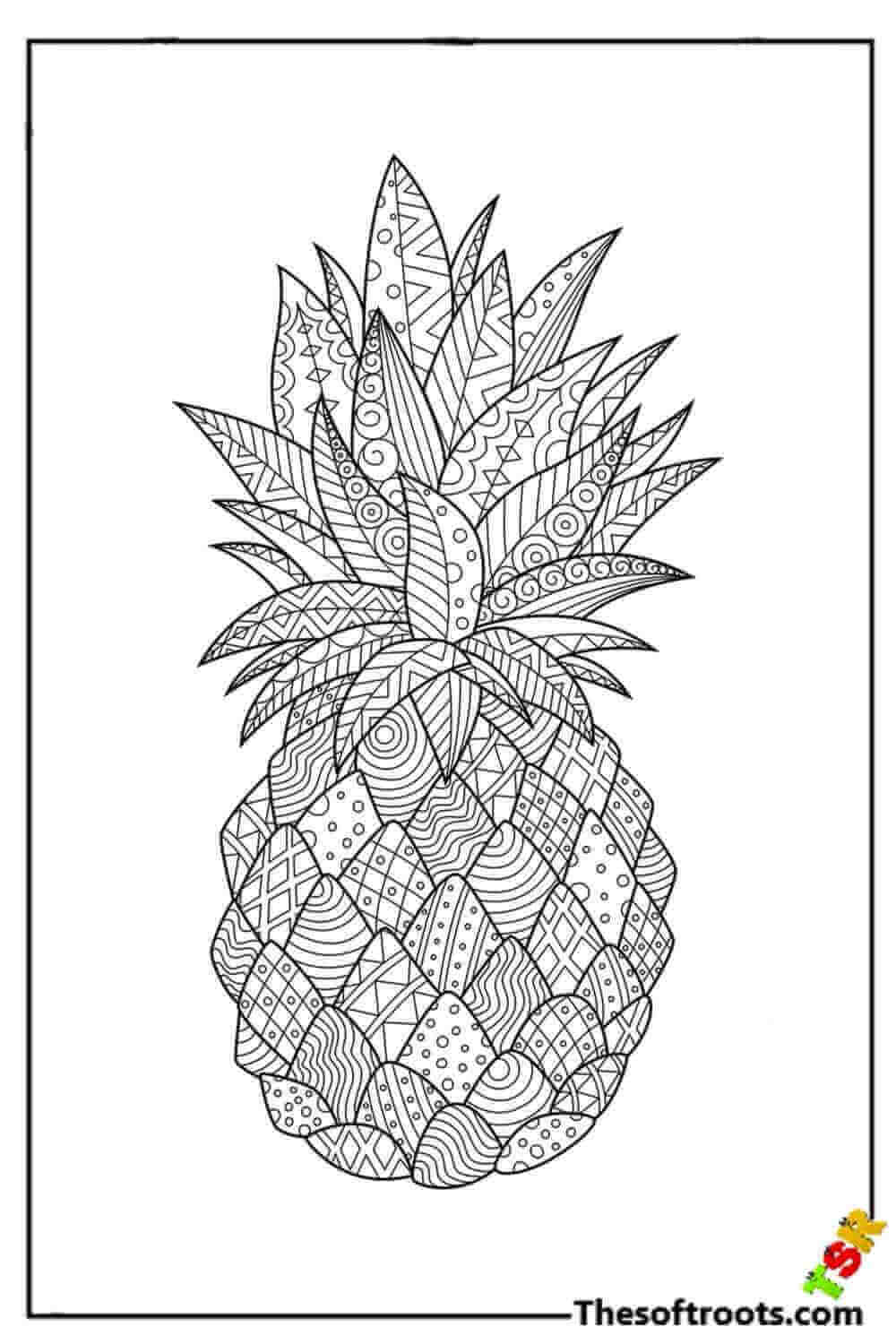 Adult Pineapple coloring pages