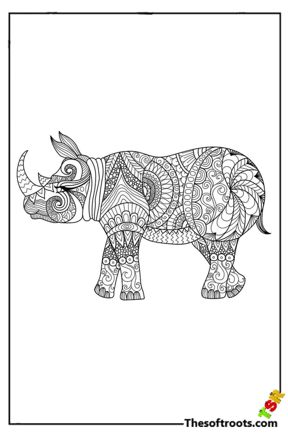 Adult Rhinoceros Coloring pages