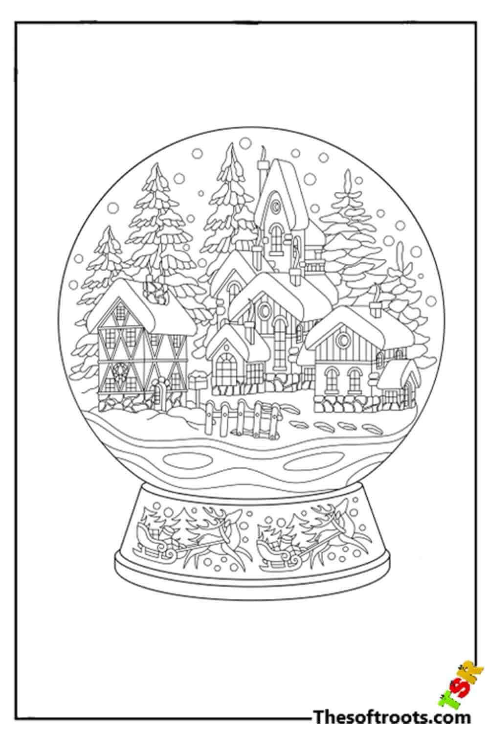 Adult Snow Globe coloring pages