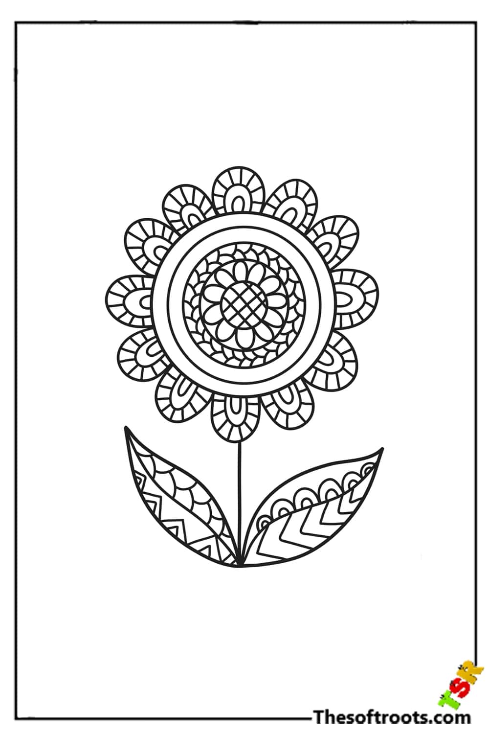 Adult Sunflower Coloring pages