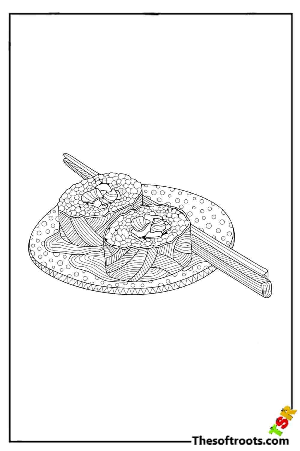 Adult Sushi coloring pages