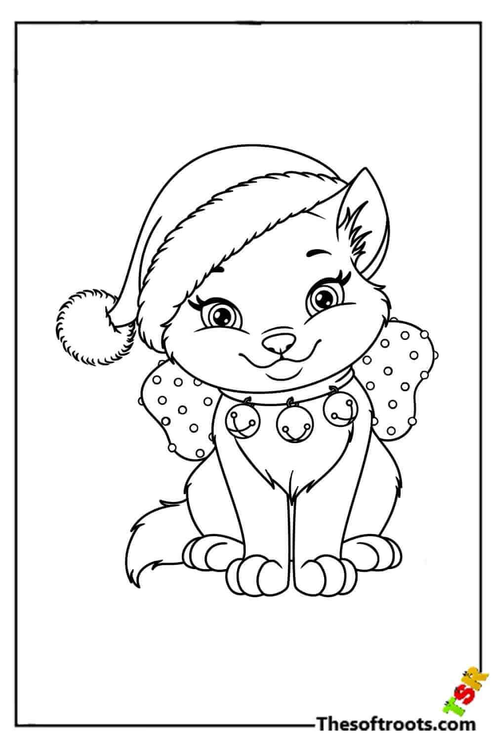 Christmas Cat coloring pages