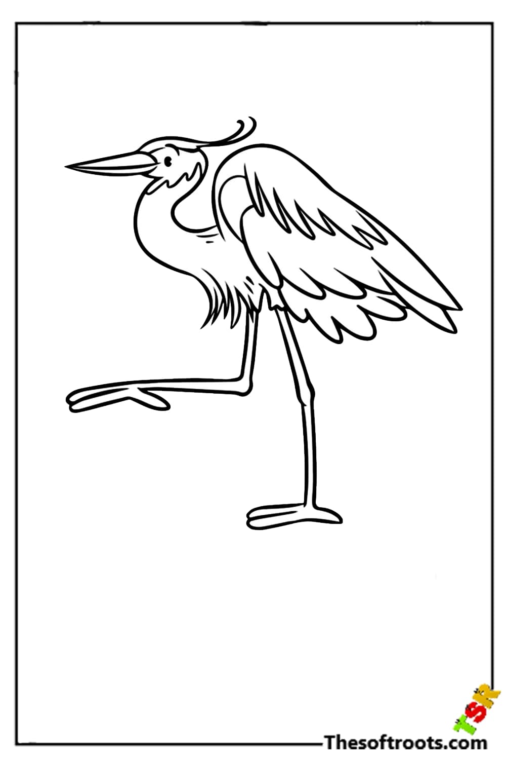heron birds coloring pages