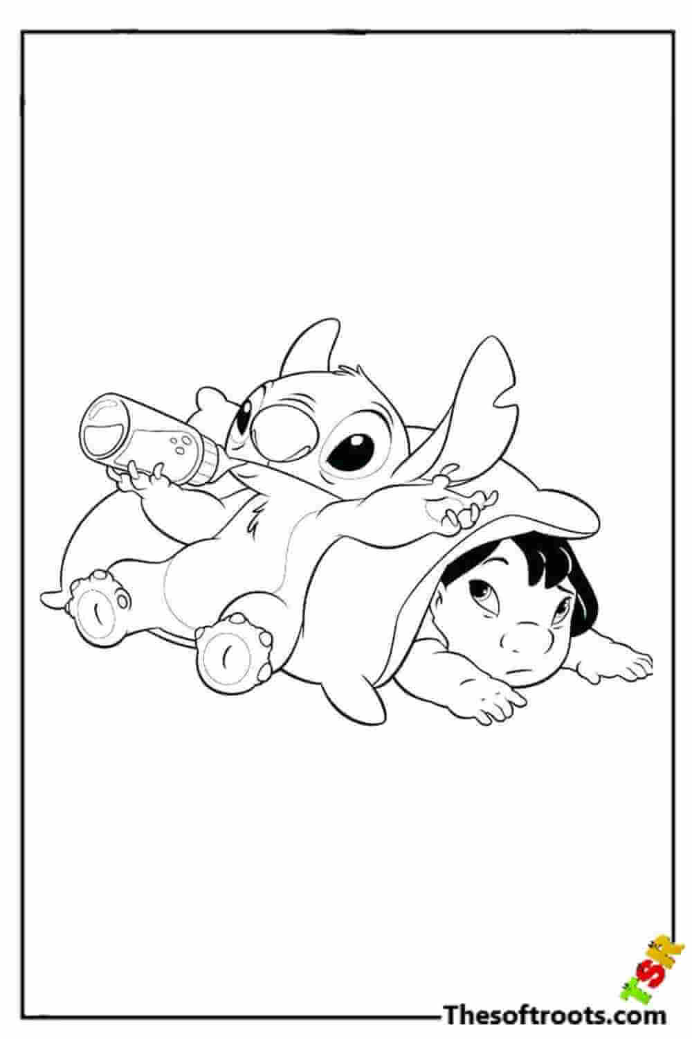 Adorable Lilo and Stitch coloring pages