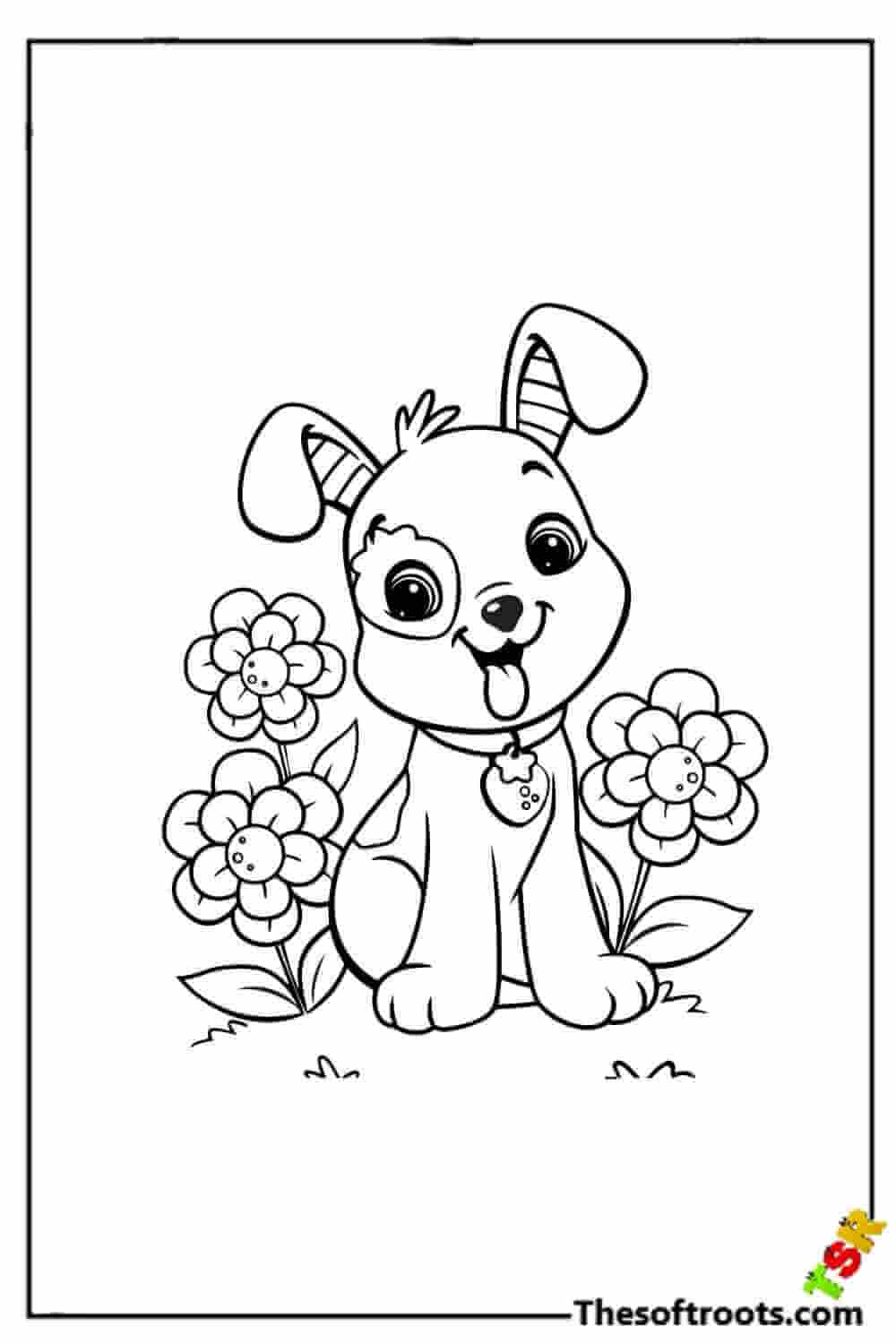Adorable puppy coloring pages