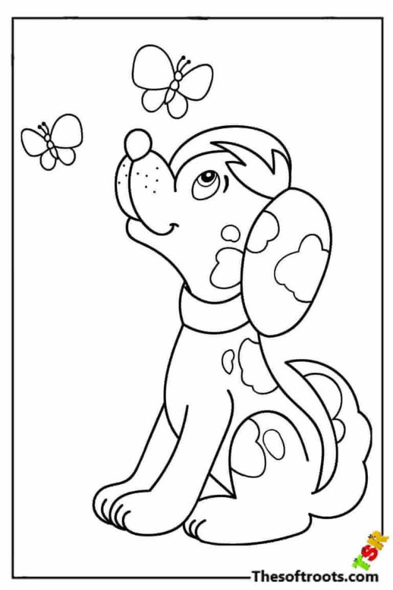 Puppy Coloring Pages | Kids Coloring Pages - The Soft Roots