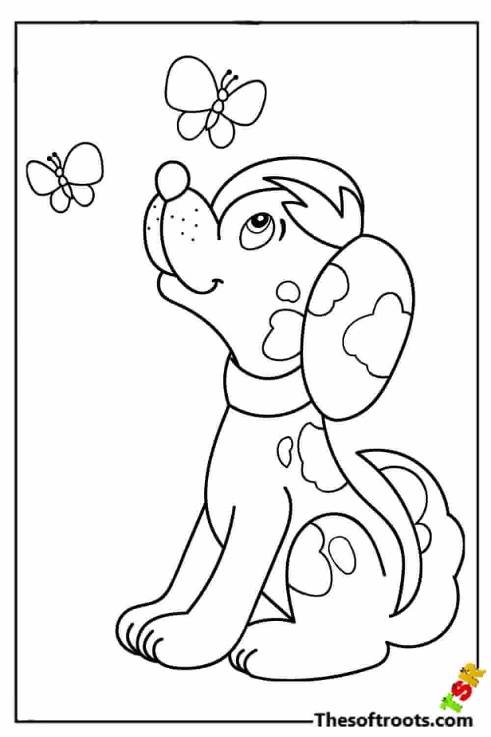 Cartoon puppy coloring pages
