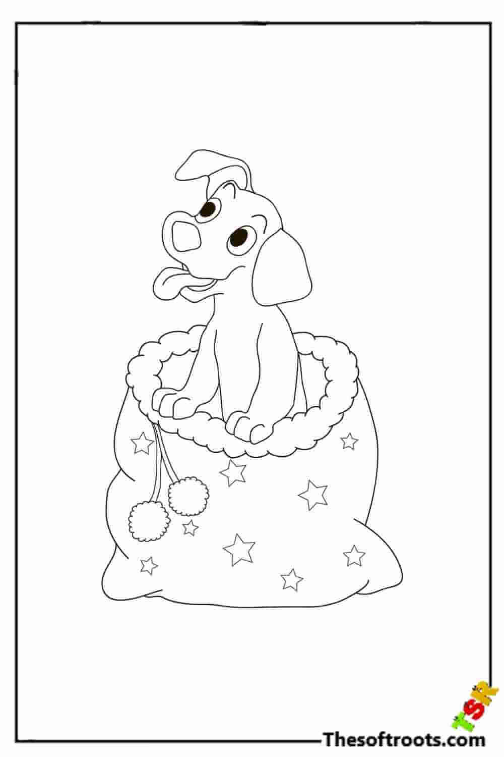 Christmas Puppy coloring pages