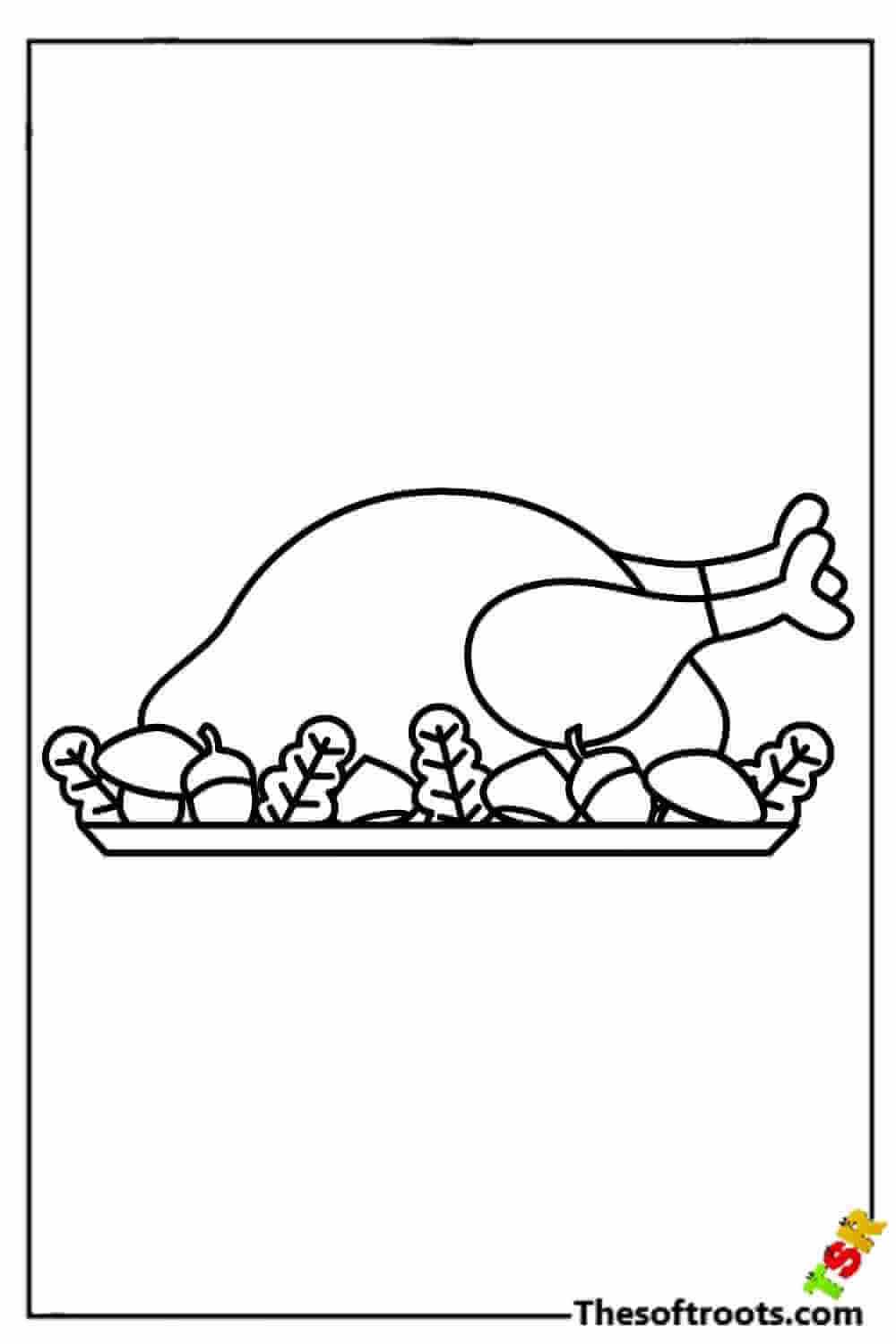 Cooked turkey coloring pages