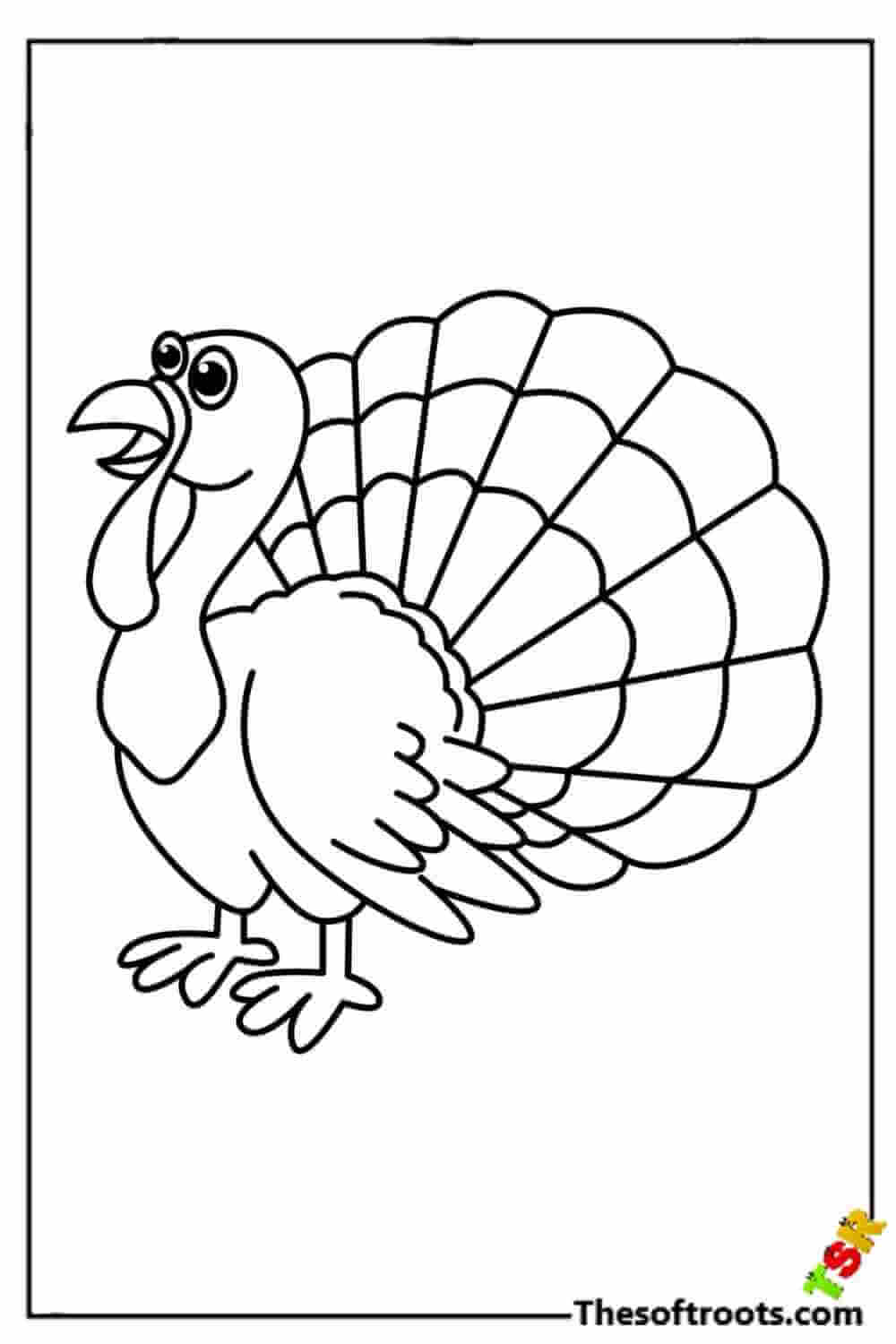 Designed feather Turkey coloring pages