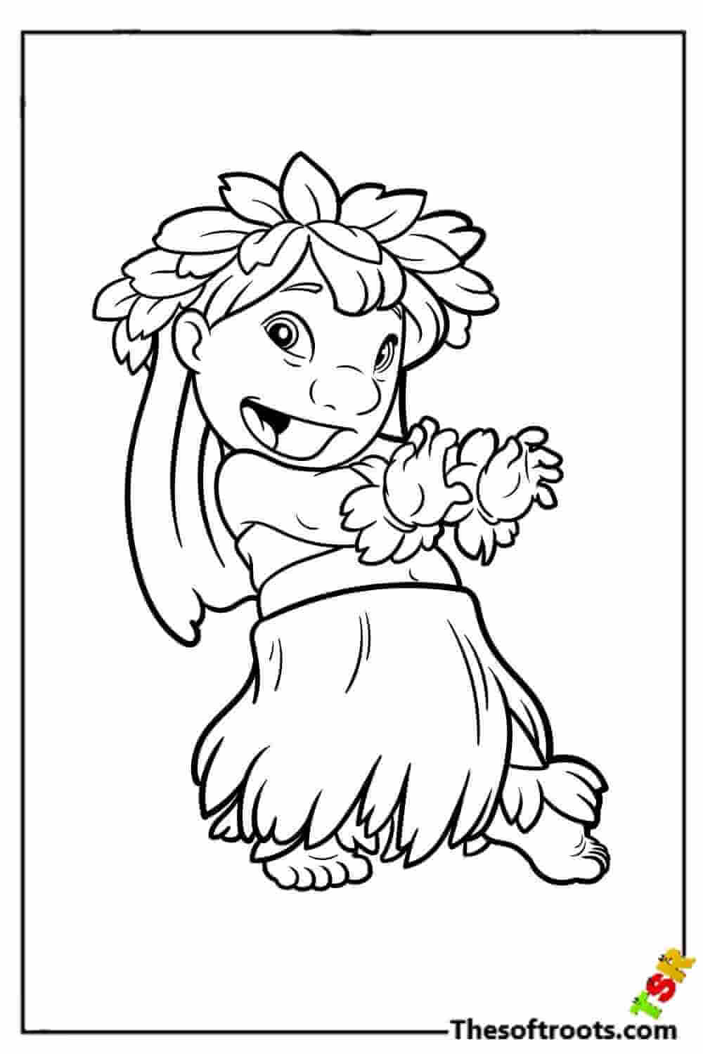 Happy Lilo coloring pages
