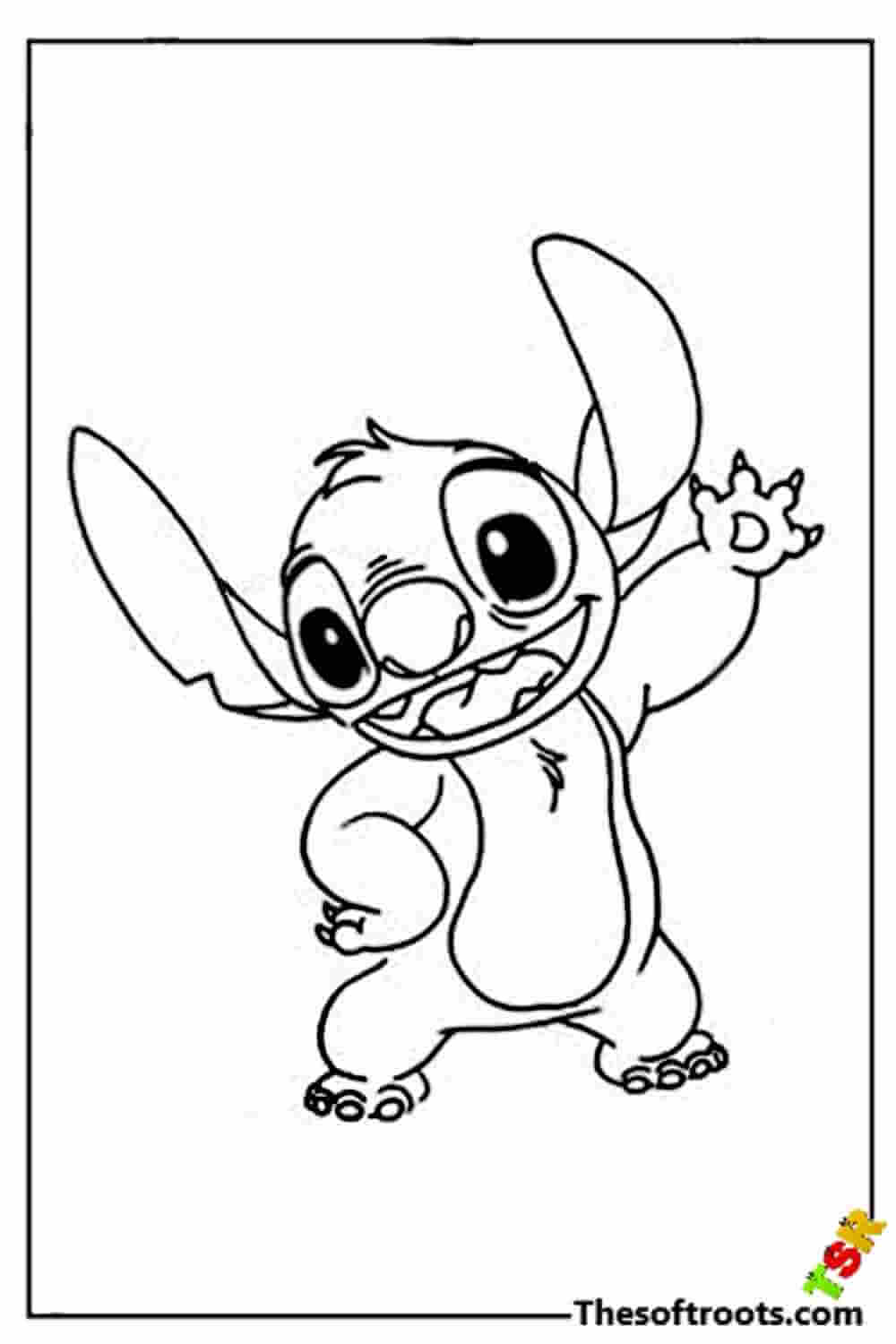 Happy Stitch coloring pages