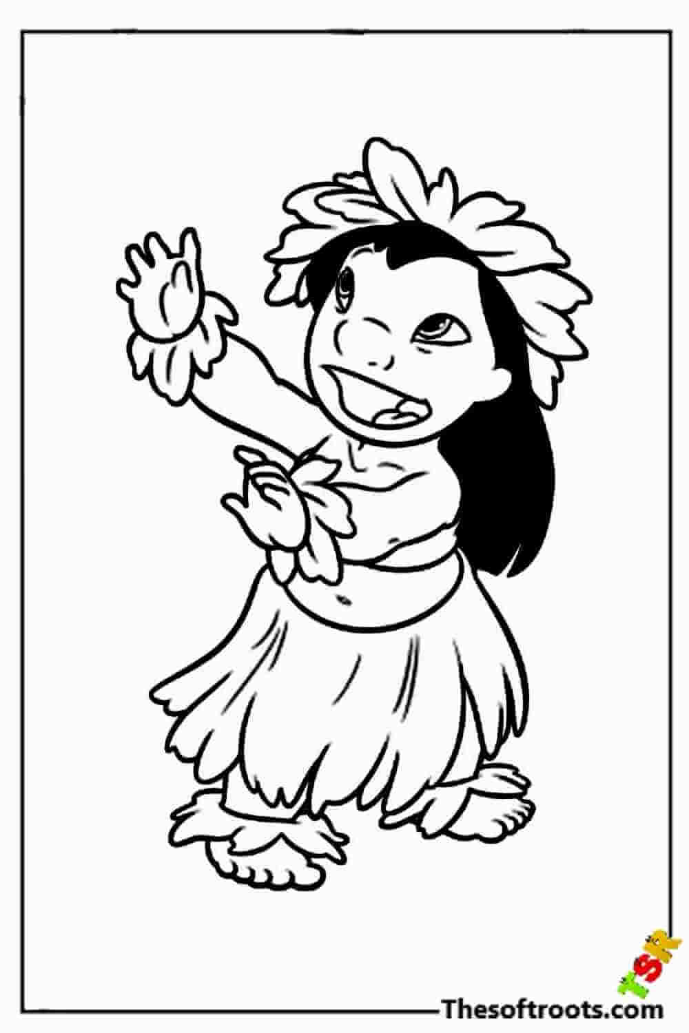Lilo Dancing coloring pages