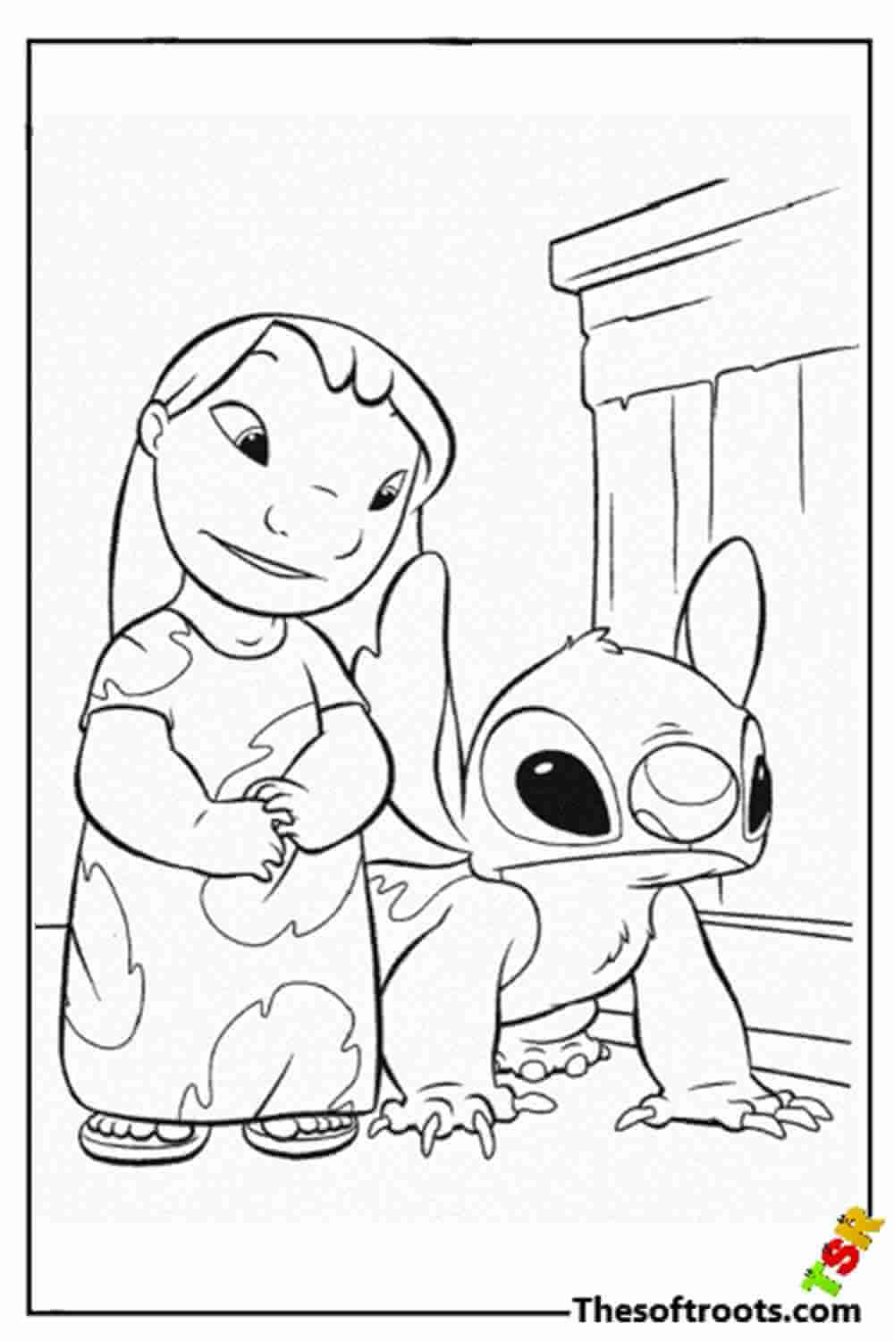 Lilo and Stitch Hiding coloring pages