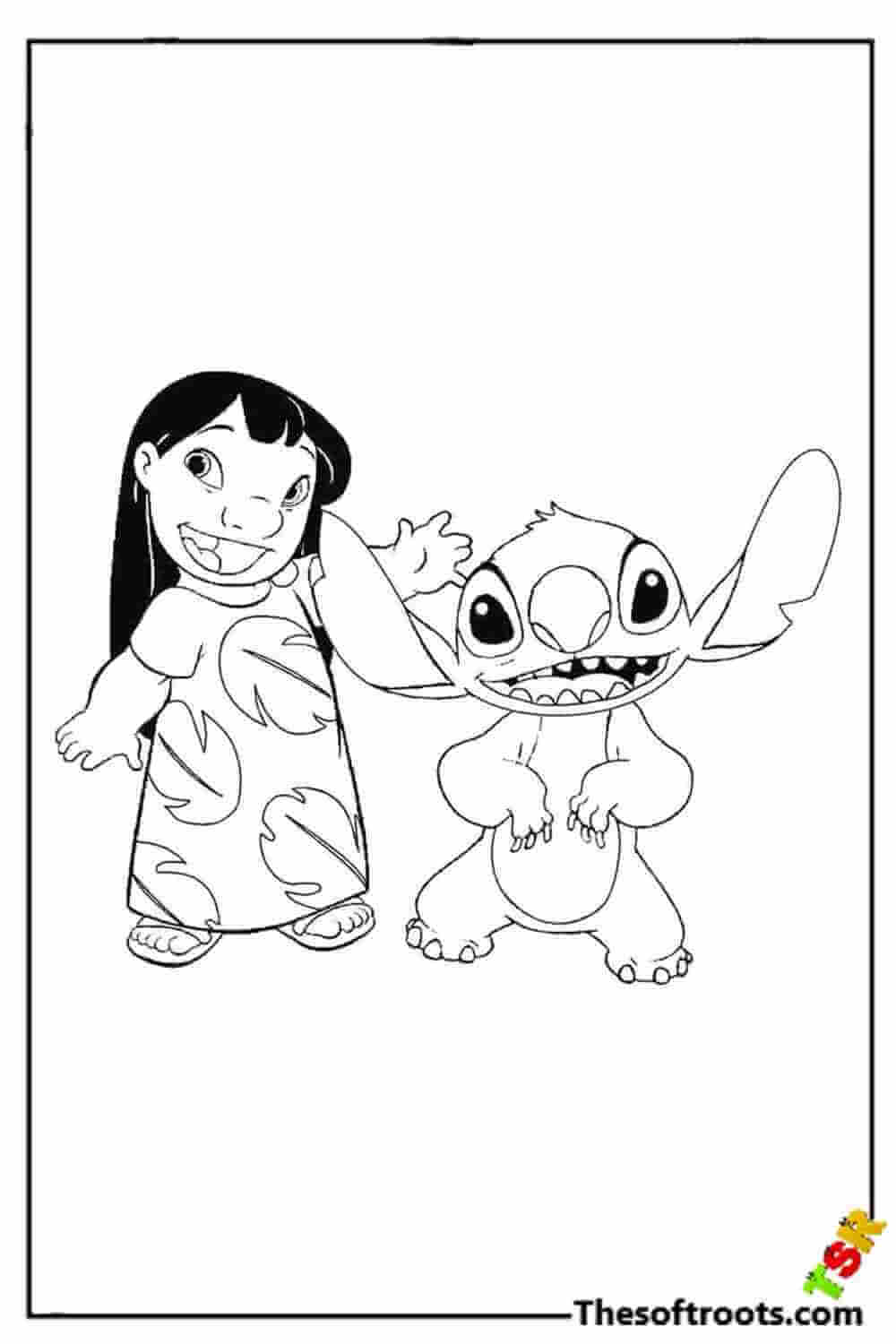 Lilo and Stitch are Happy coloring pages