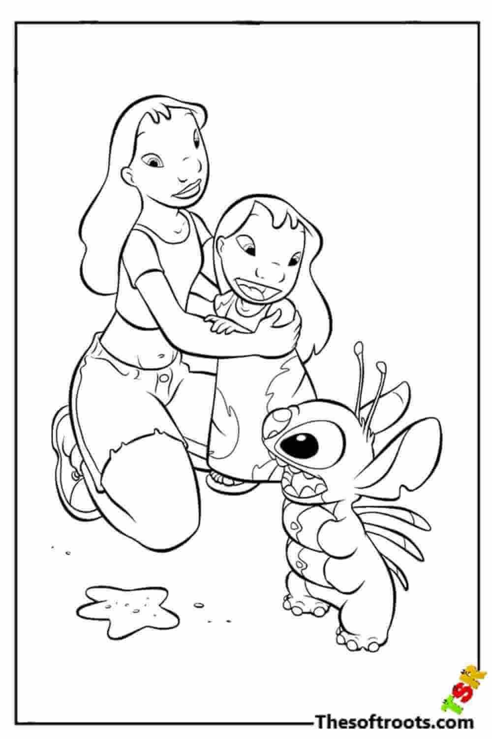 Nina, Lilo, and Stitch coloring pages