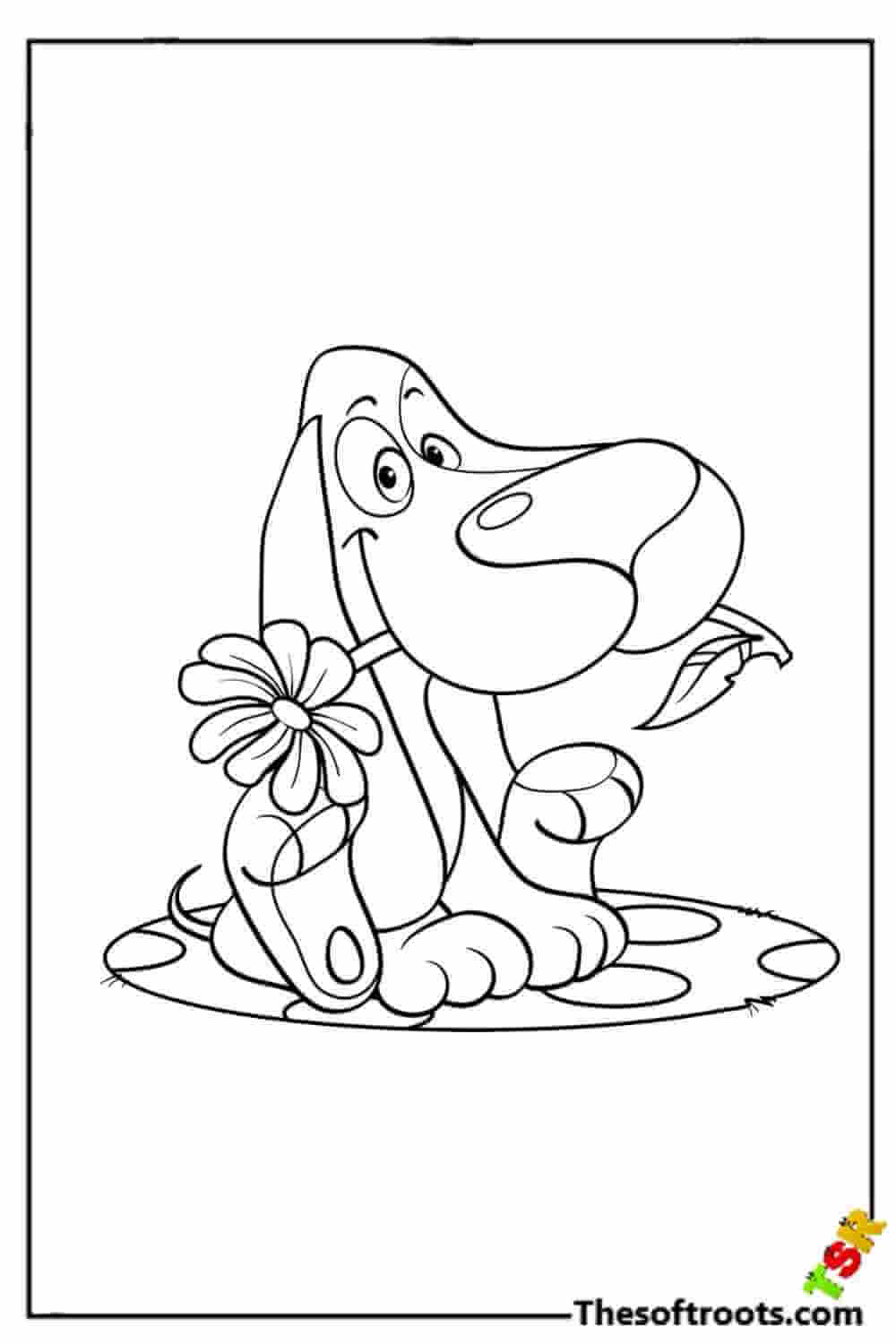 Puppy dog for kids coloring pages