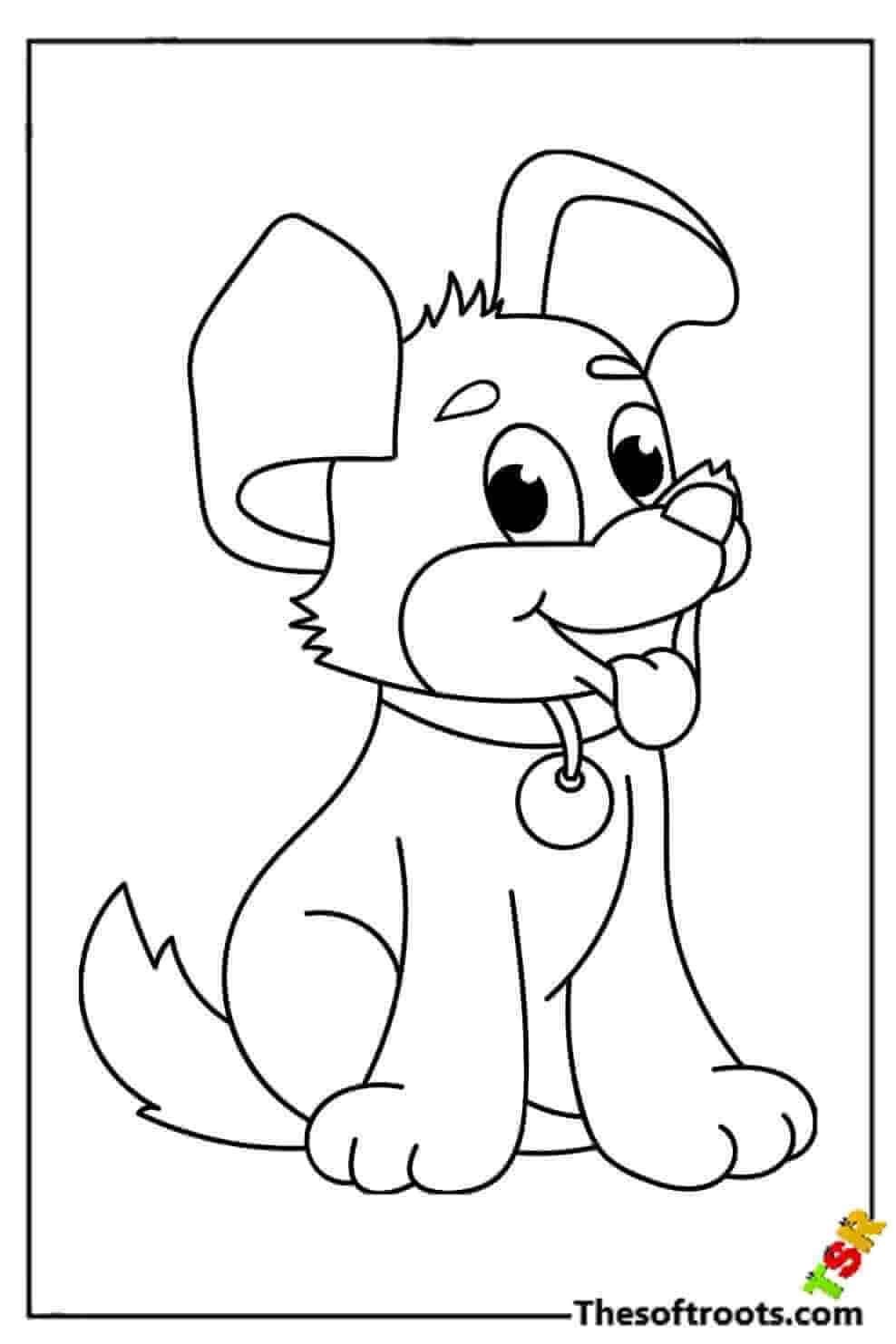 Simple puppy coloring pages
