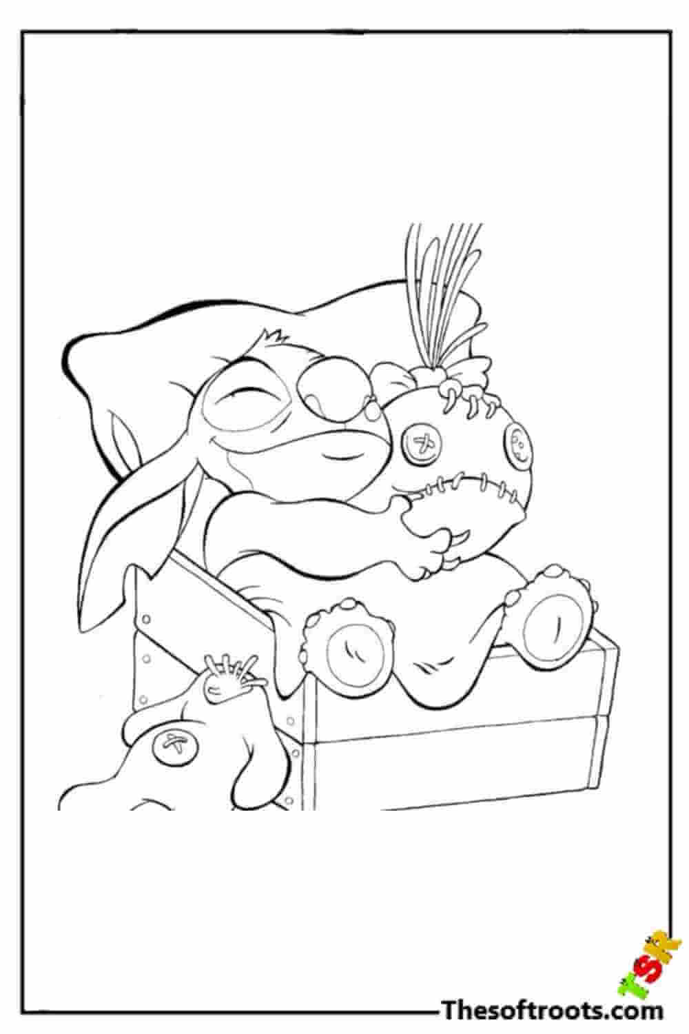 Sleepy Stitch coloring pages