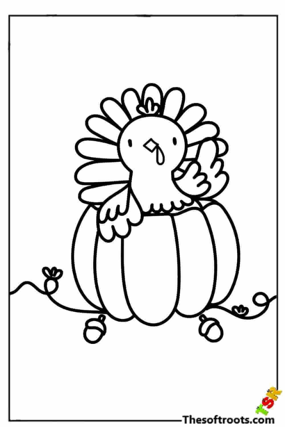 Thanksgiving dinner pumpkin coloring pages
