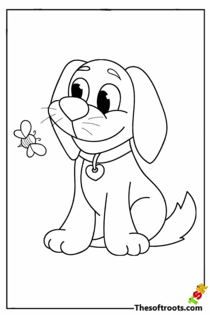 Puppy Coloring Pages | Kids Coloring Pages - The Soft Roots