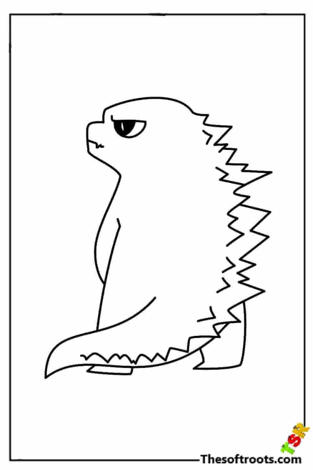 Adorable Godzilla coloring pages
