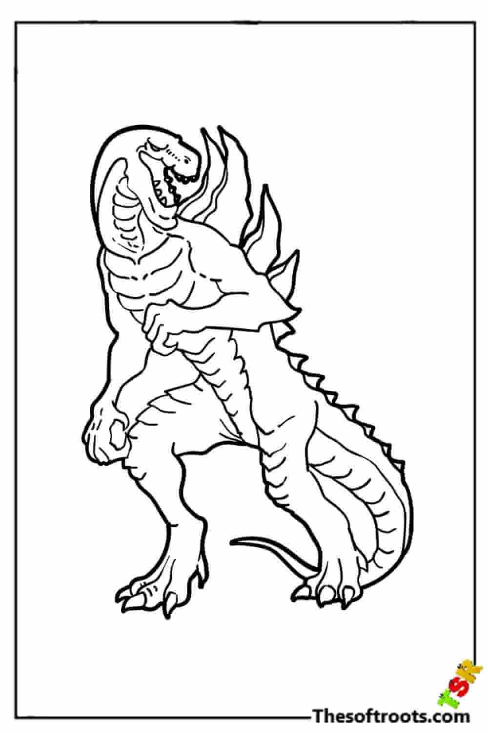 Angry Godzilla coloring pages