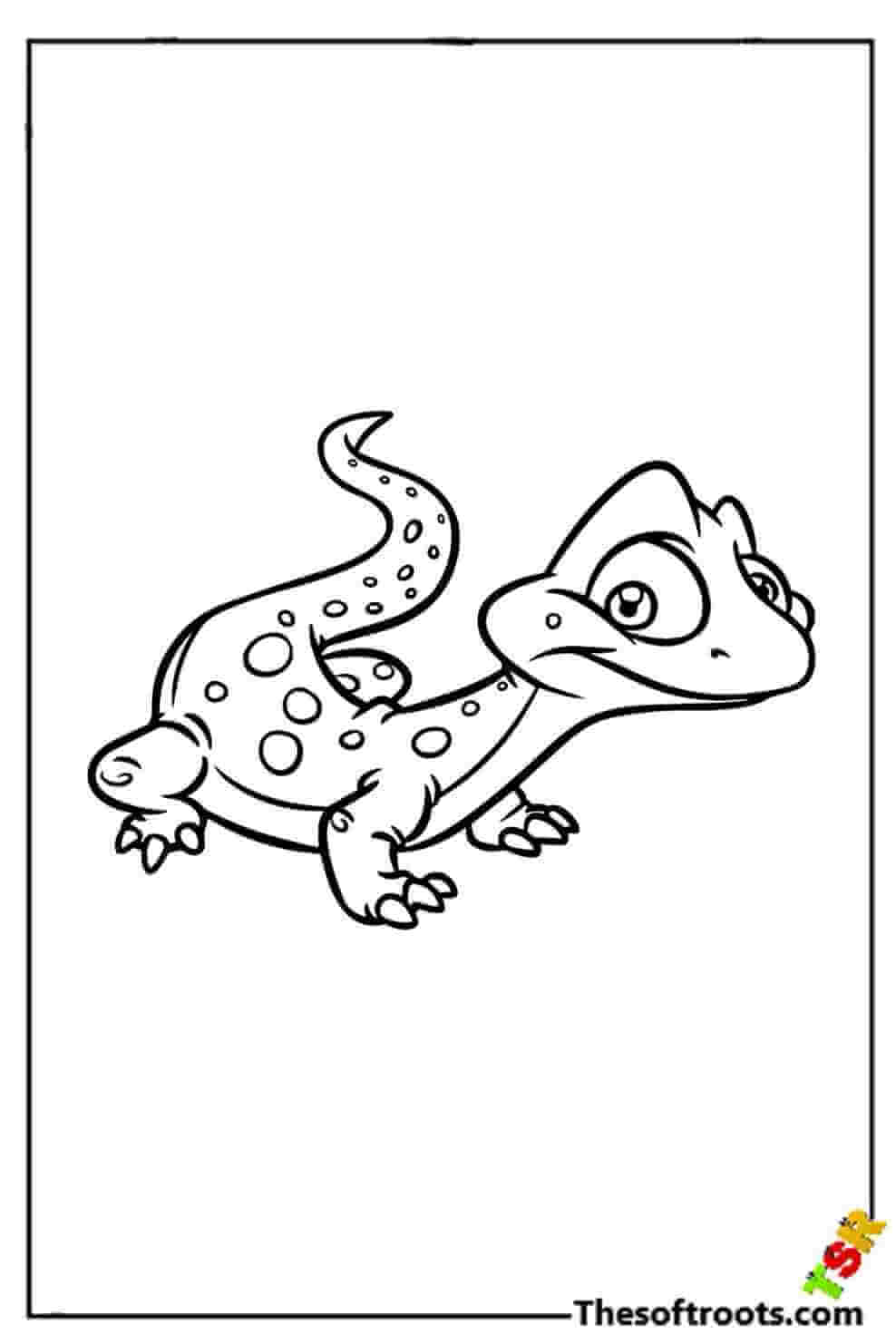 Baby lizard coloring pages